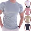 Summer T-shirt O Neck Solid Color Friendly To Skin Skin-touch Sweat Absorption Slim Fit Pullover Simple Casual Men Tops Male Clothes