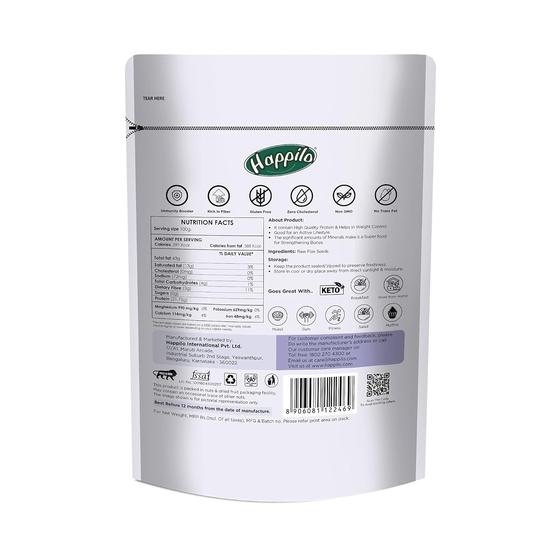 Happilo Premium Authentic Flax Seeds 250g Each (Pack of 3), Diet Food for Weight Management, Alsi Seed for Hair Growth, Rich In Fiber and Omega 3