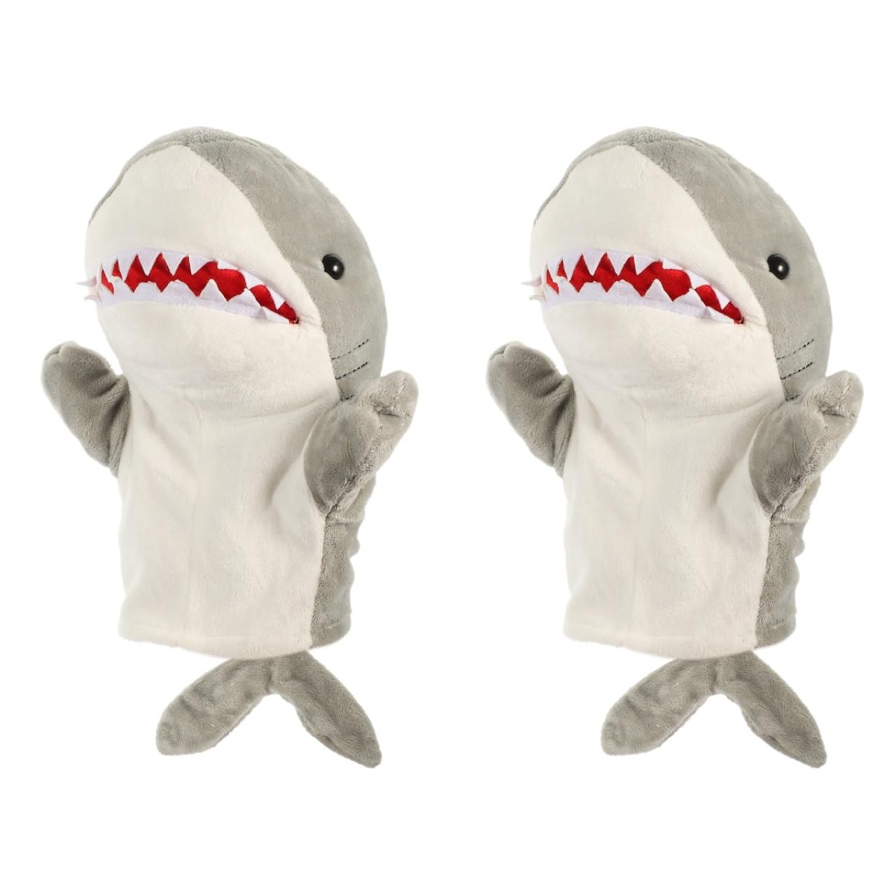 

HOLIDYOYO Ручные куклы, Куклы-акулы с двигающимся ртом, Плюшевые игрушки-животные для чревовещания, Раннего обучения и Взаимодействия родителей и детей, Набор из 2 штук
