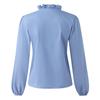 Elegant Women's Fashion Long Sleeve Solid Color Comfort Ruffle Blouse Shirt