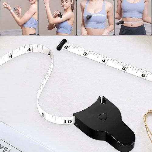KEWAYO Body Measuring Tape, 60-inch/150cm, Circumference Measurement, Auto-Measure, Tester, Measuring Tool, One-Touch Ruler, Fits Black, Tailor for Me