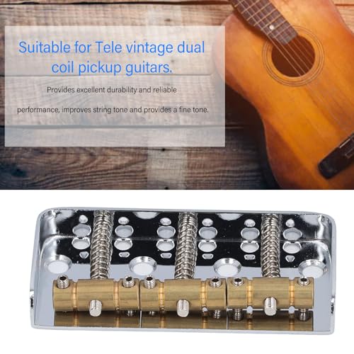 Electric Guitar Bridge, Short Electric Guitar Bridge for Telecaster, 3 Saddles (Silver)
