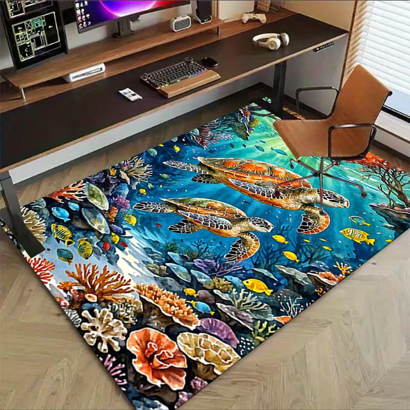 1PC turtle coral Extra Large Non-Slip Floor carpet, Office, family, bedroom, Studio - Large Area RugJ0328