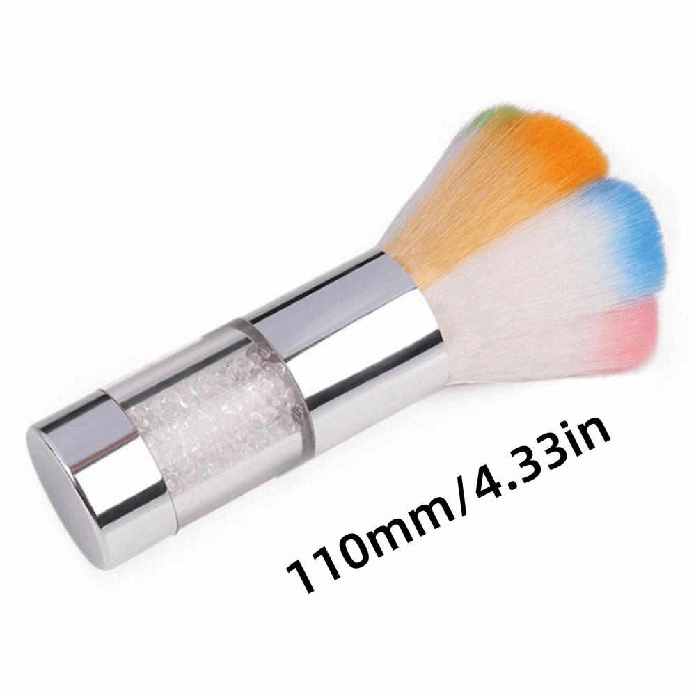 Silver Nail Dust Brush Shiny Rhinestone Handle Nail Art Cleaner Brush Daily Manicure Cleaning