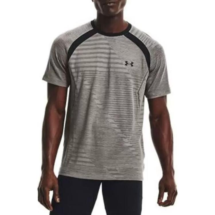 Under Armour T Shirts Men's Gray Crew Neck Moderate Straight Fit 1367535-066
