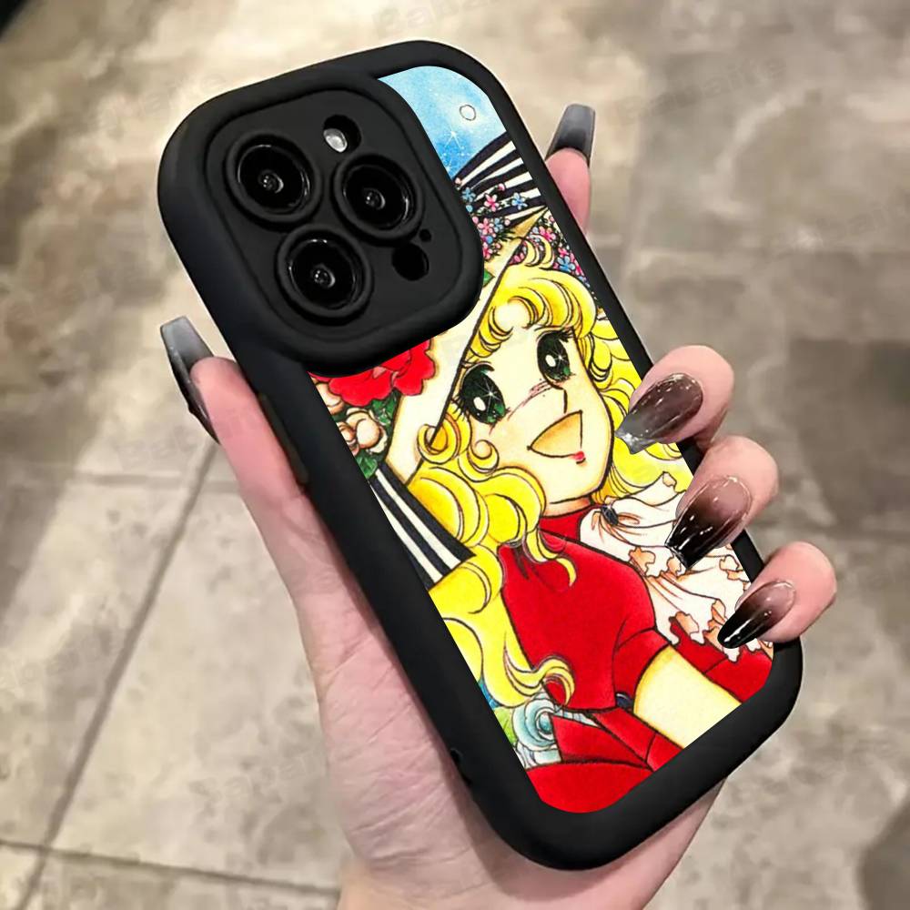 Manga Candy Für iPhone 17 Pro Max 16 15 14 13 12 11 Plus Schwarze Weiche Handyhülle