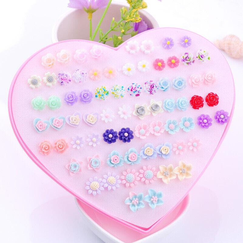 36 perechi de cercei cu flori pentru urechi, la modă pentru femei, set de cristale simulate cu stras