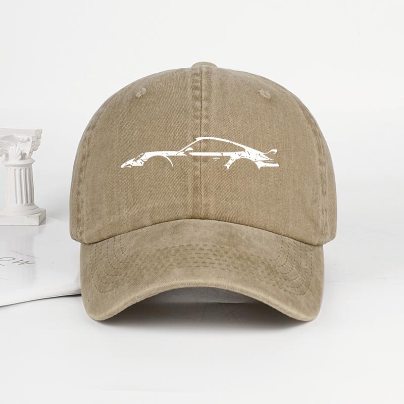 

Classic Sports Car Silhouette Baseball Cap Unisex Retro Washed Cotton Adjustable Dad Hat Casual Automotive Sun Hat