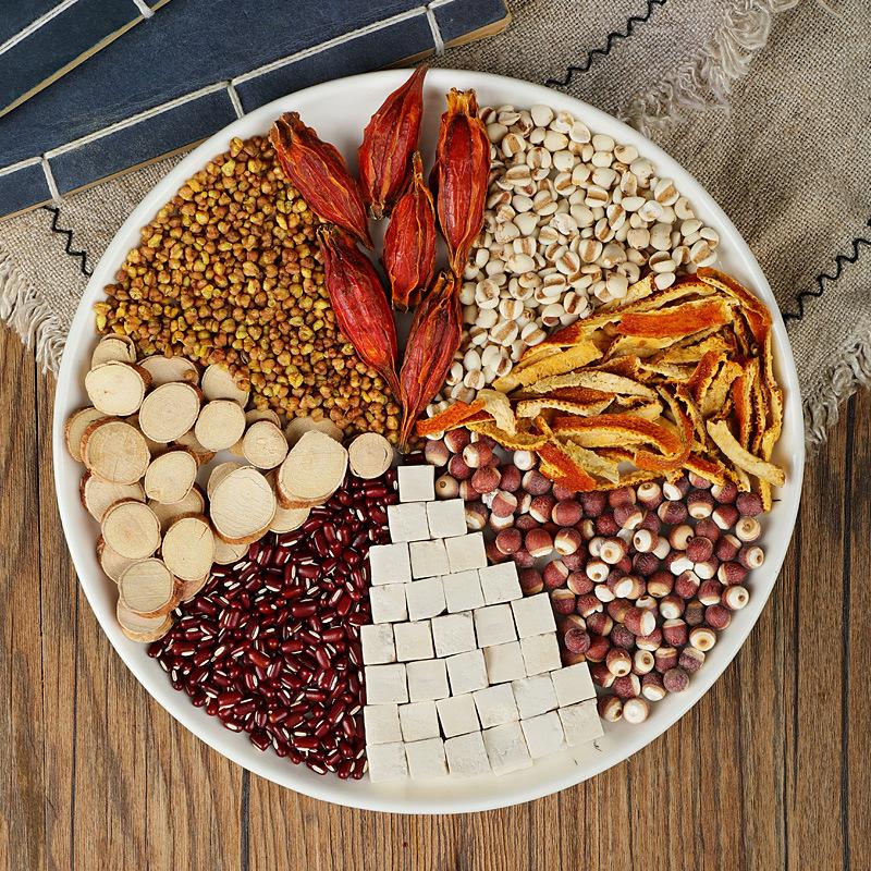 Five Finger Fig Root Herbal Tea: Smilax Glabra with Job's Tears, Euryale Seed, Red Adzuki Bean, and Poria.