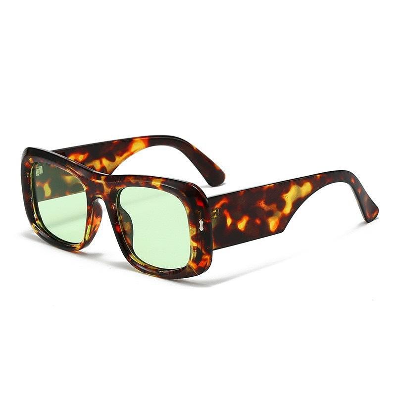 Wide Leg Sunglasses Men'S And Women'S Large Frame Versatile Fashion Retro Sunglasses Leopard Print Sunshade Glasses