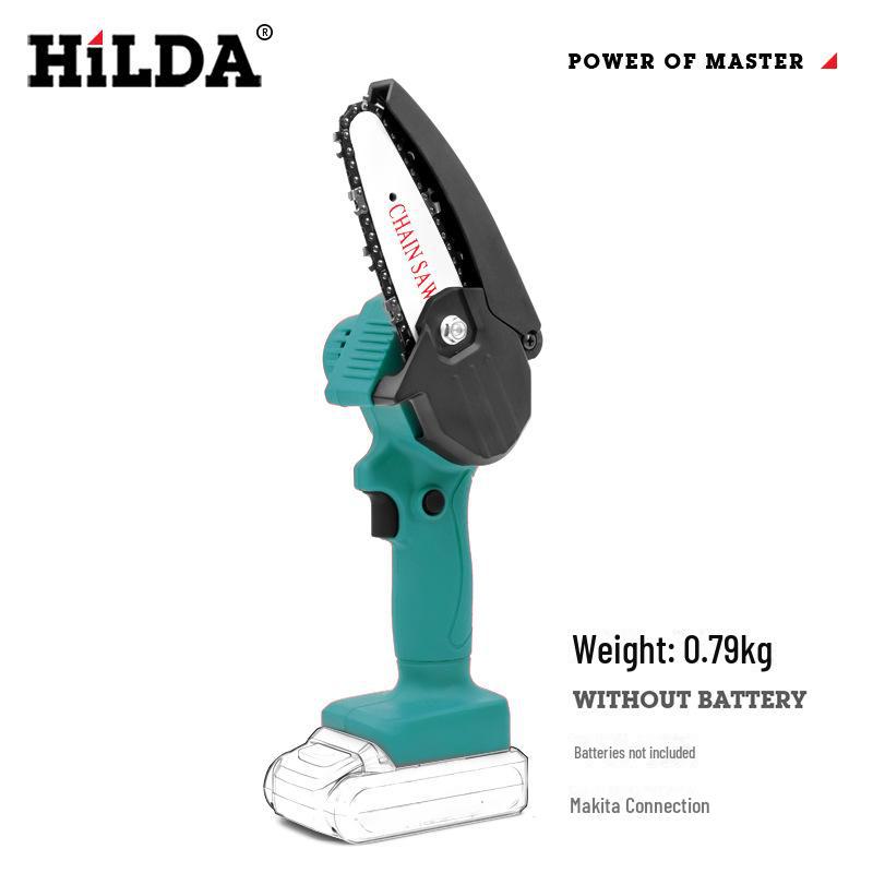 HiLDA 4-inch One-Hand Cordless Mini Electric Lithium Chain Saw for Garden Logging