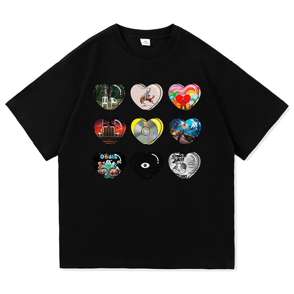 Love 2025 Summer Pure Cotton Men S and Women S 2D Style Graffiti Picture Print Trendy T-shirt Tops with Multiple Styles