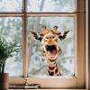 Adesivi per Finestre Elettrostatici Giraffa Divertente Disegno Colorato Impermeabili per Vetro Decorazione Casa