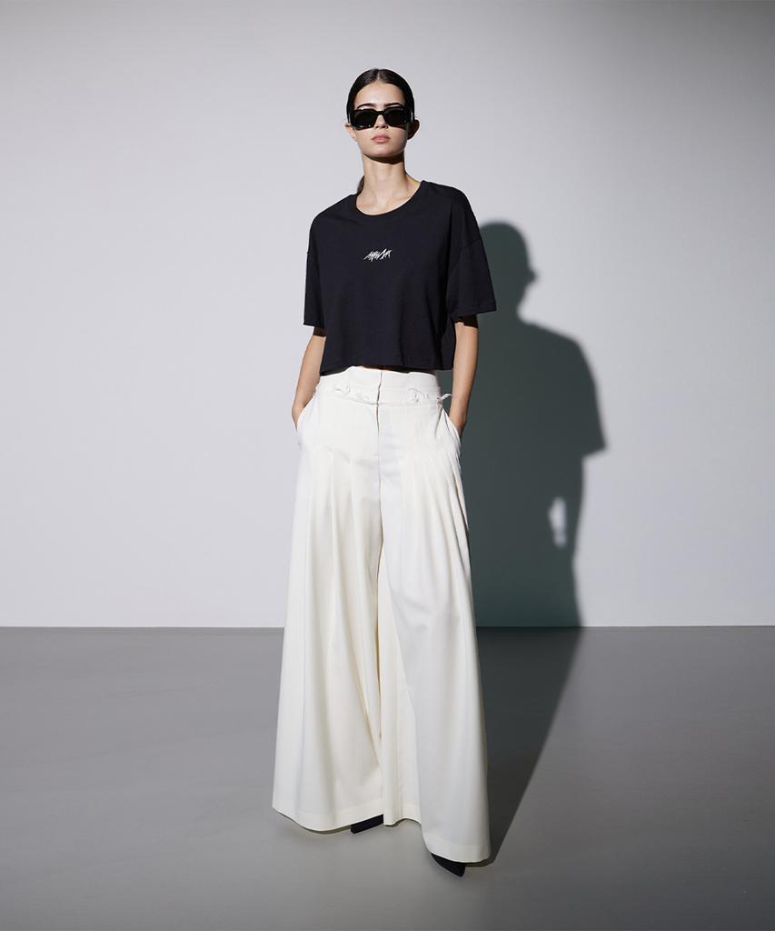 Meuameu Logo Wide Crop T-Shirt