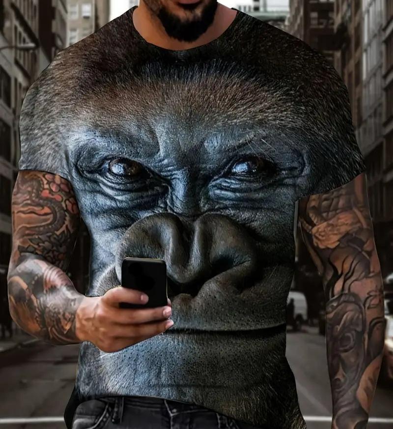 

XXS-6XL Плюс Размер Горилла Графическая Футболка Для Мужчин Летние Топы С Коротким Рукавом Футболки Летние Повседневные Мужские Футболки Одежда 6XL