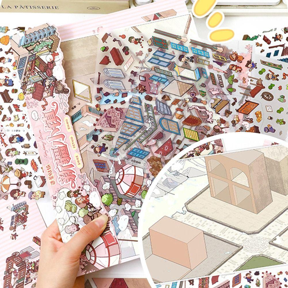 Kawaii Design Landscape Sticker Special Economic Zone DIY Pocket Scene  Home Decoration