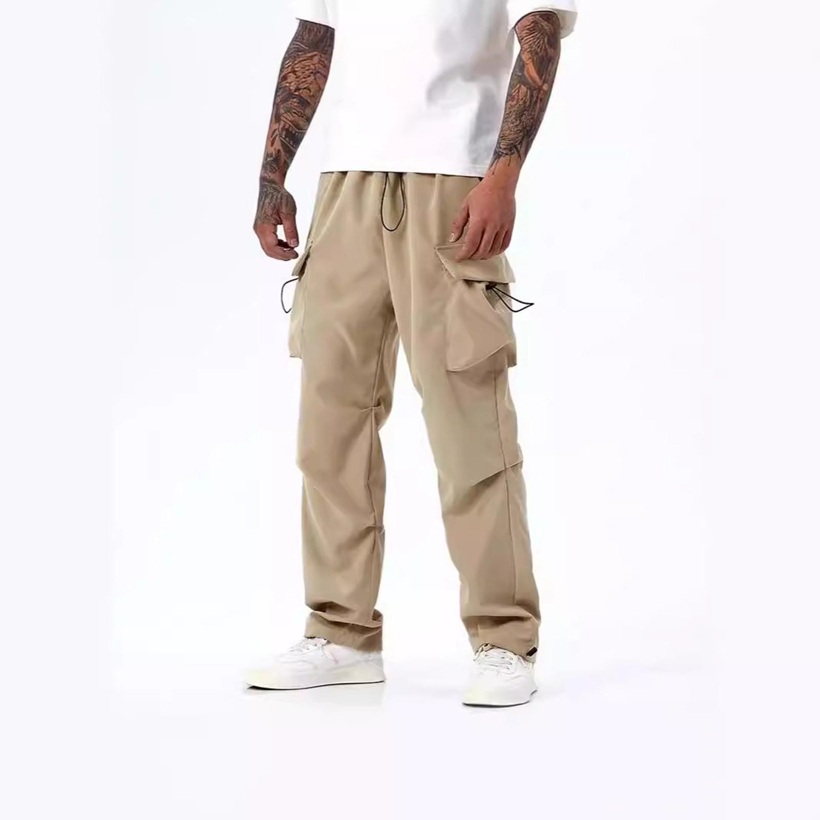 

Повседневные спортивные брюки мужские свободные длинные вставки фитнес бег тренировочные брюки XL хаки