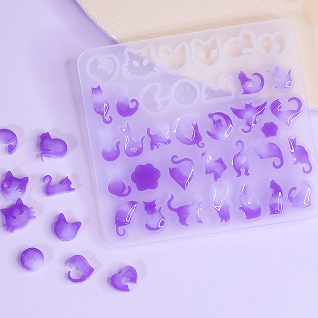 Fashionable Earring Lovely Cats Silicone Mould Set Accessory Portable for Stylish Jewelry Making Resin Casting Set