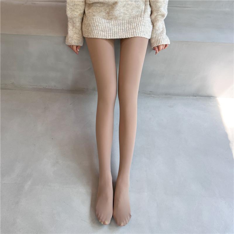 Autumn and winter new velvet water light pants wear naked pants single-layer bare-leg pantyhose women's leggings