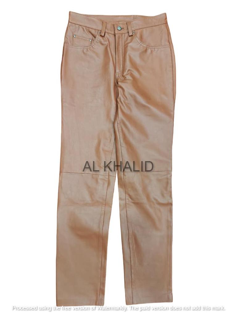TAN Stylish Pant Men's New Casual 100% SOFT Sheepskin Men's Leather Motorcycle