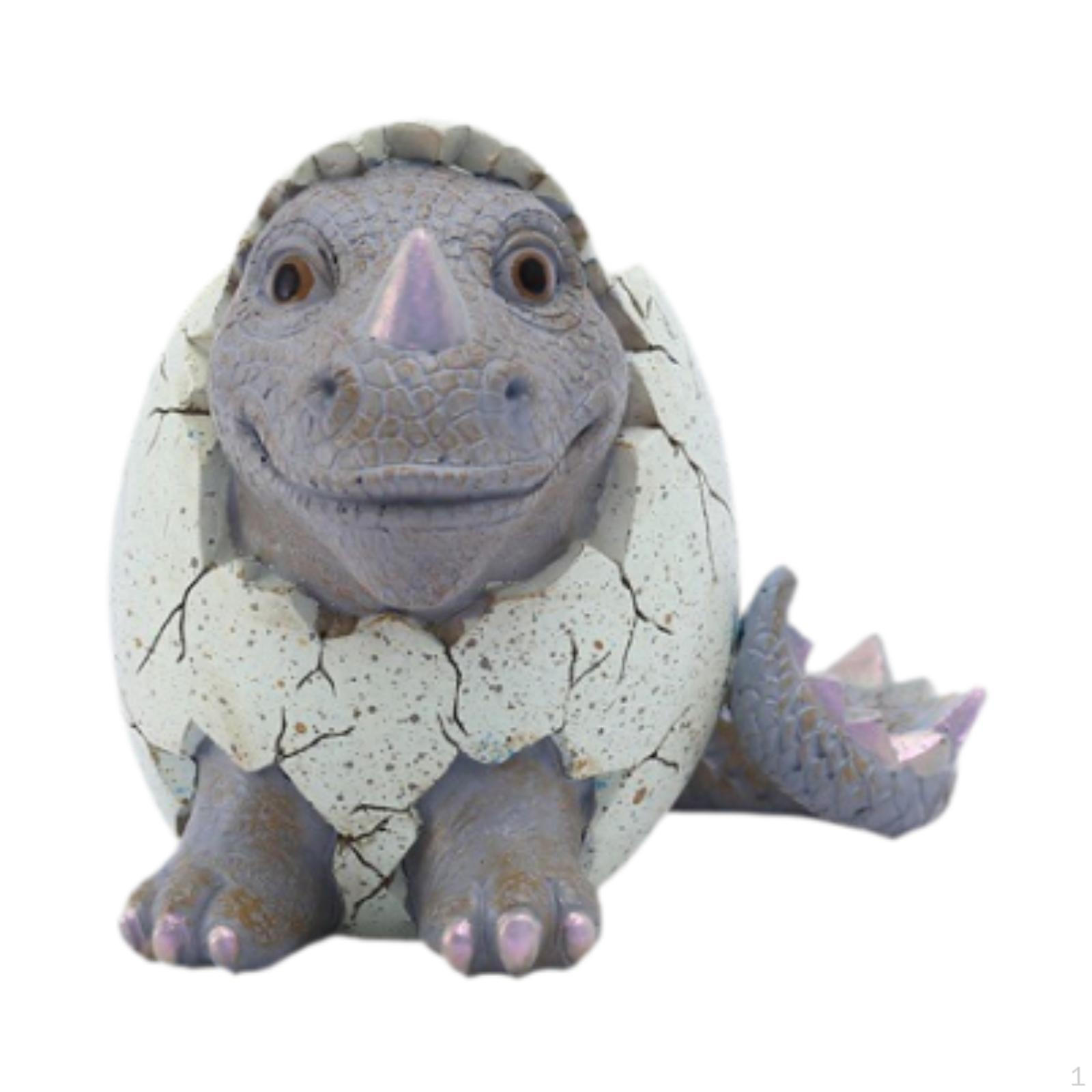 

Фигурка динозавра, небольшой держатель для растений, смоляное настольное украшение для внутреннего и наружного использования Gray