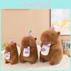 Adorable Fruit Milk Tea Cup Capybara Plush Toy Doll For Girls With Soft Filling
