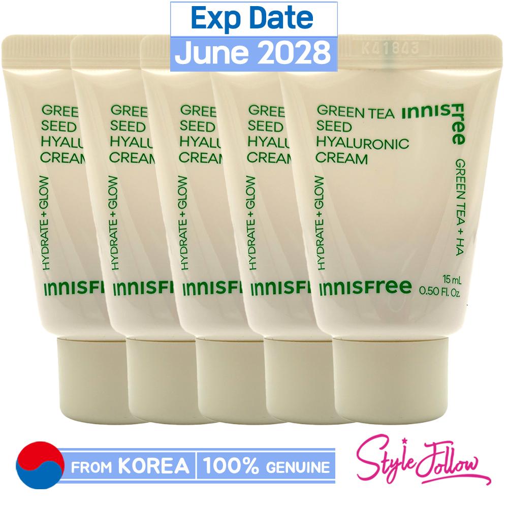 5pcs/75ml_[INNISFREE] Green Tea Seed Hyaluronic Cream 15ml (Sample)