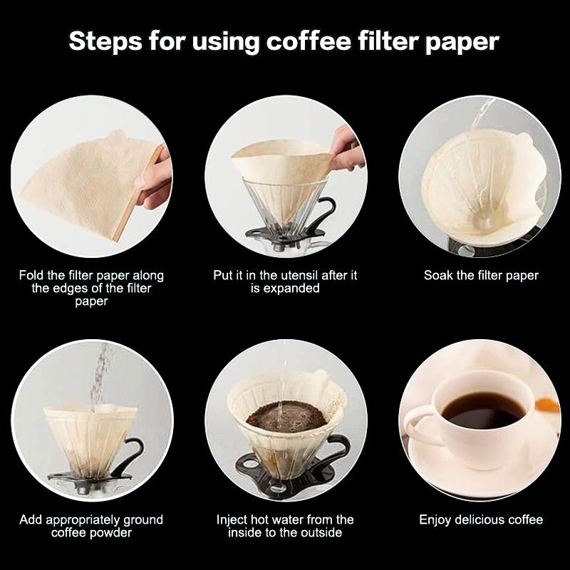 50/100Pcs Coffee Filter Paper V-Shaped Sector Wood Pulp Drip Paper Various Size Tea Infuser Accessories Tool