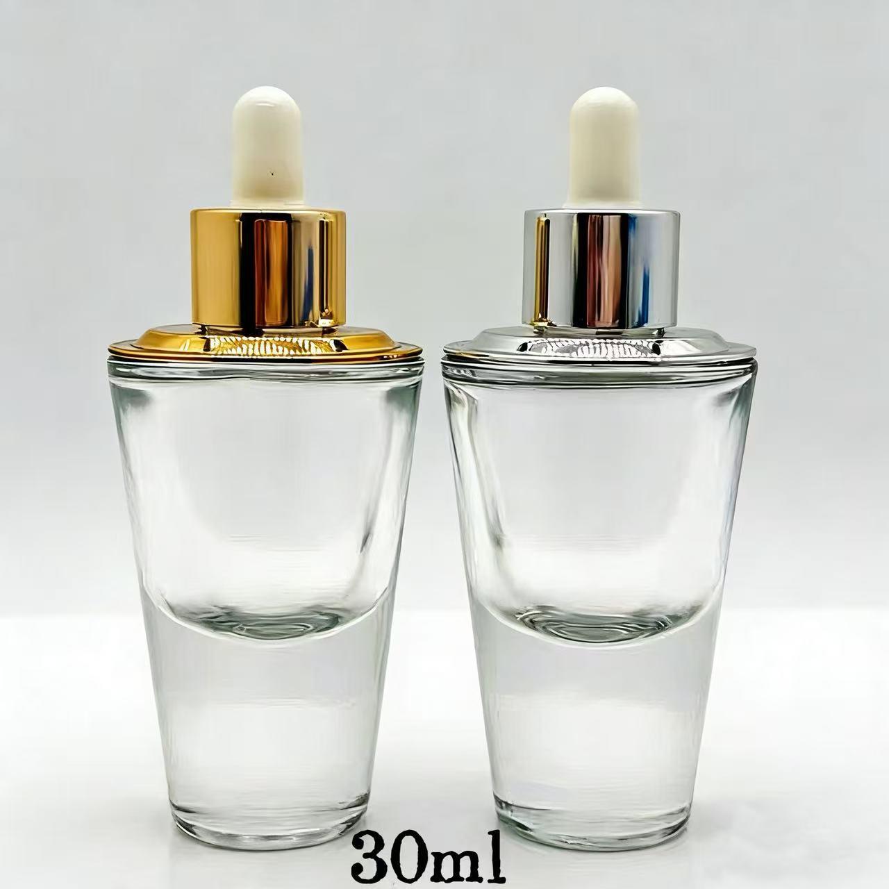 30ml Thick-Bottomed Glass Dropper Bottle for Essential Oils & Serums Clear Bottle with Glass, 30ml
