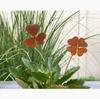 Set aus 2 kleinen Rostmetall-Vierblättern zur Dekoration für Haus & Garten