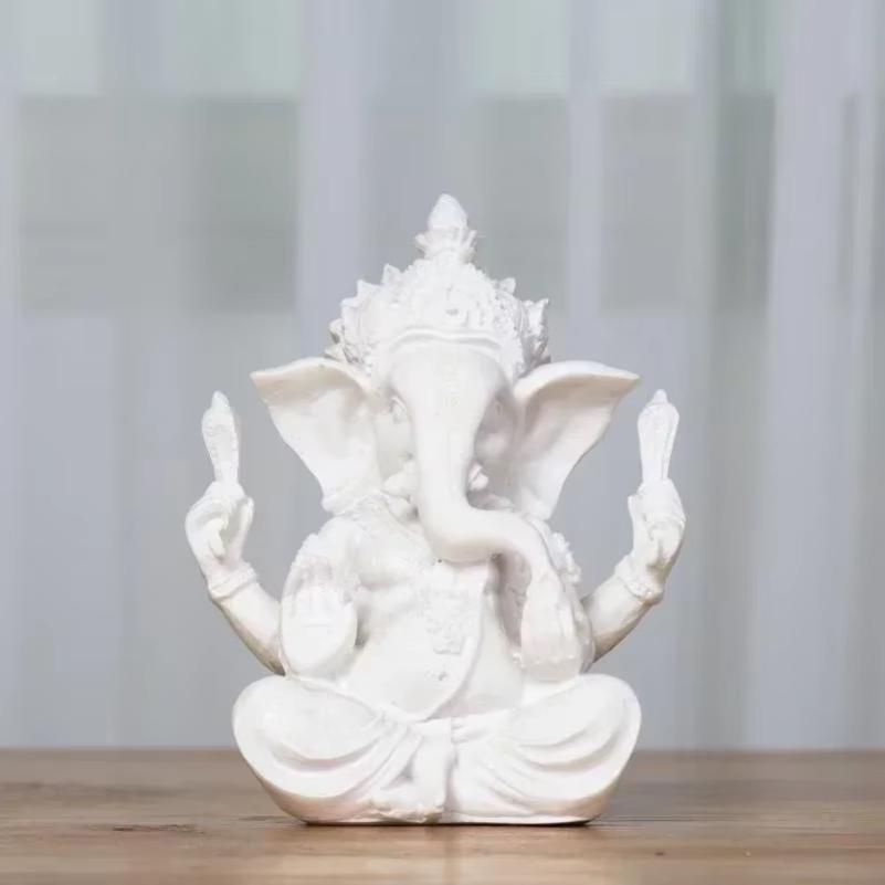 Handgemaakte Zandsteen Ganesha Boeddha Olifant Beeld Sculptuur Figuur voor Huisdecoratie Woonkamer