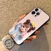 Cartoon Cute Girl Case for iPhone 7 8 15 16 14 Plus Air XS Max XR 13 12 11 17 Pro Max Black Soft Phone Cover
