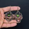 Peridot Earrings Gemstone Jewelry, 999 Copper Wire Wrapped Earrings, Handmade Jewelry Birthstone Earrings, Gift For Him