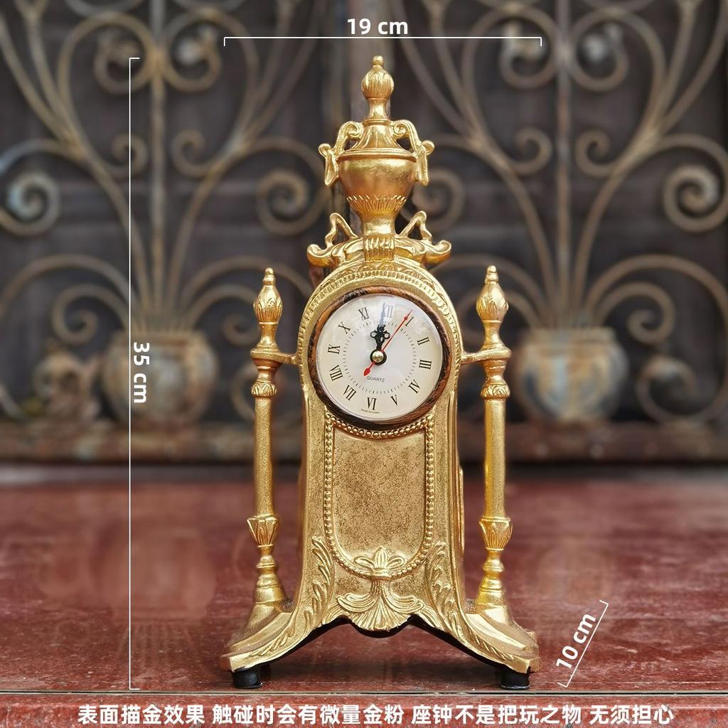 European Resin Desk Clock Vintage Clock American Living Room Fireplace TV Cabinet Creativity Ornaments Home Table Clock