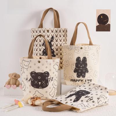 Luxurious Cartoon Canvas Tote - Large Capacity Baby & Kids Birthday Gift