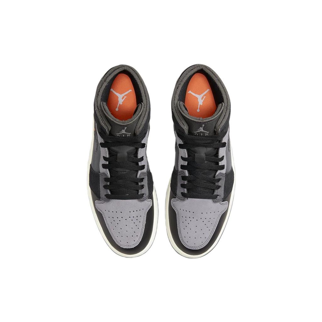 Air Jordan 1 Mid SE Craft Inside Out - Schwarze Herren-Sneaker Light-Graphite Sail Cement-Grey DM9652-001