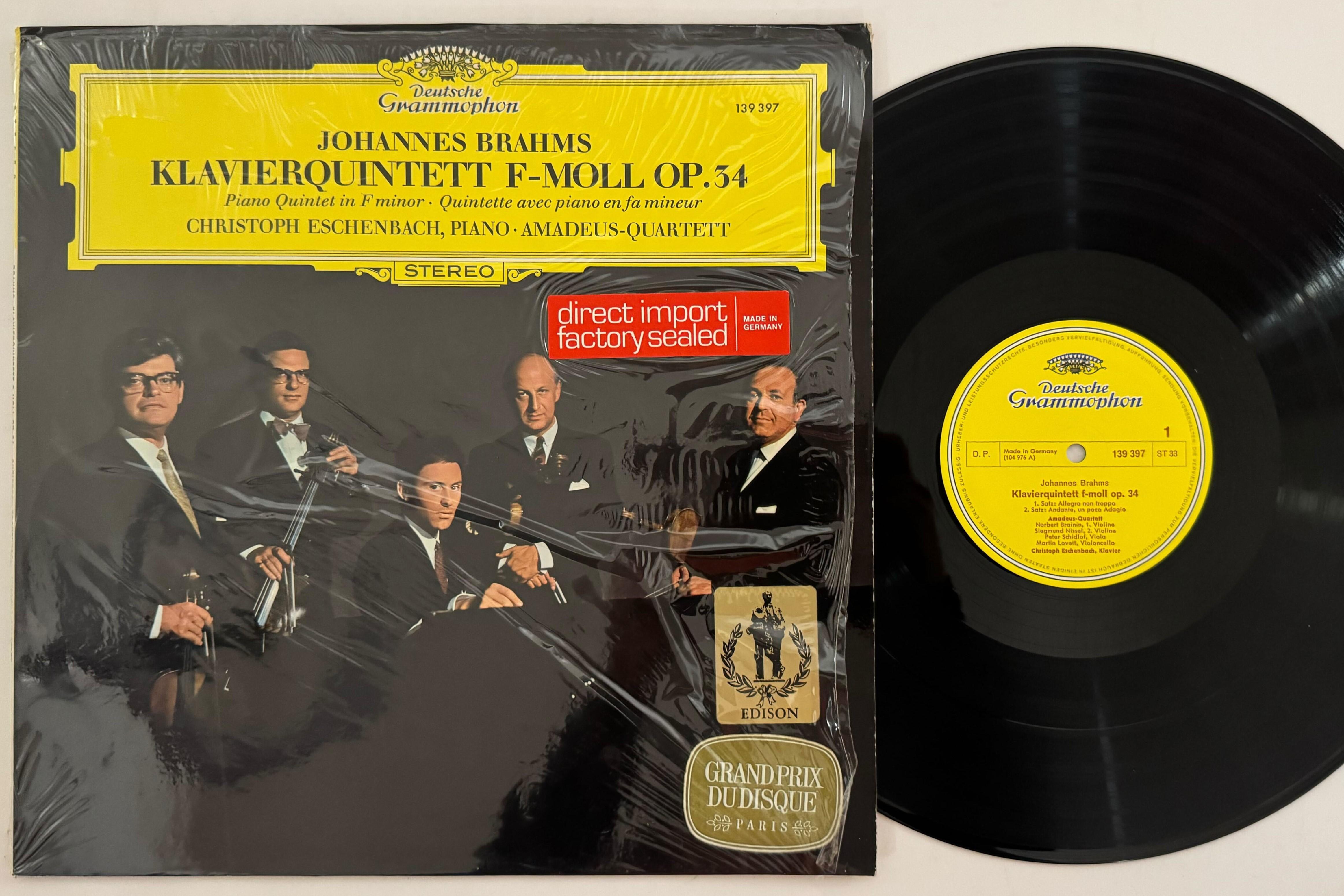 

LP Record CHRISTOPH ESCHENBACH AMADEUSQUART Brahms Klavierquintett Fmoll Op34 139397 DEUTSCHE GRAMMO 1969 Germany Classical Used