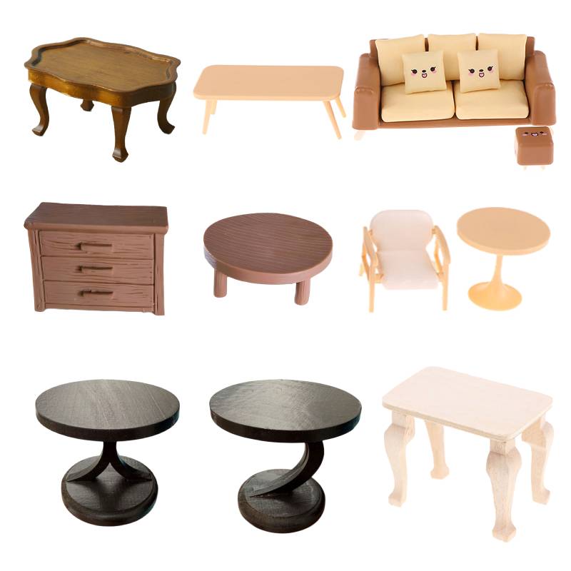1:12 Dollhouse Miniature Vintage Lace Small Round Table Coffee Table Furniture Home Model Decor Toy Doll House Accessories