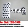 For Honda Civic 2005- LHD Aluminum Pads Pedal Set Gas Accelerator Brake Footrest AT / MT Car Accessories Need Drilling