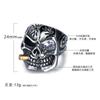 Punk Skull Head Ring for Men Iced Out Titanium Steel Biker Jewelry Bold Gothic Style