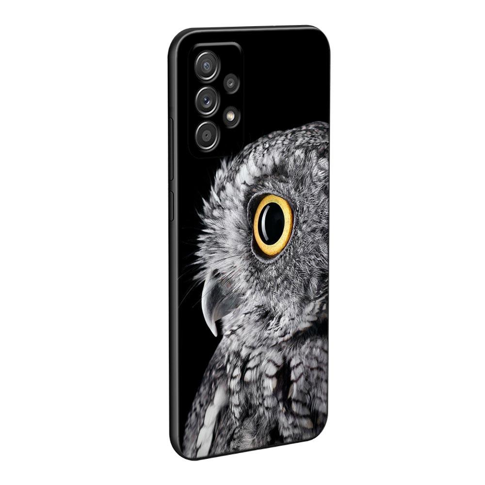 Cute Baby Owl Animal Cases For Samsung Galaxy A52 Funda Samsung A52s A54 A53 5G A72 A73 A33 A31 A32 A51 A71 A41 Soft Black Cover