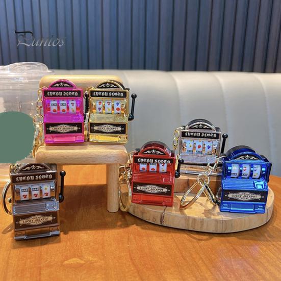 Mini Casino Game Console Keychain Portable Plastic Key Chain Fun Gift for Gamers Multi-Functional Gaming Key Ring