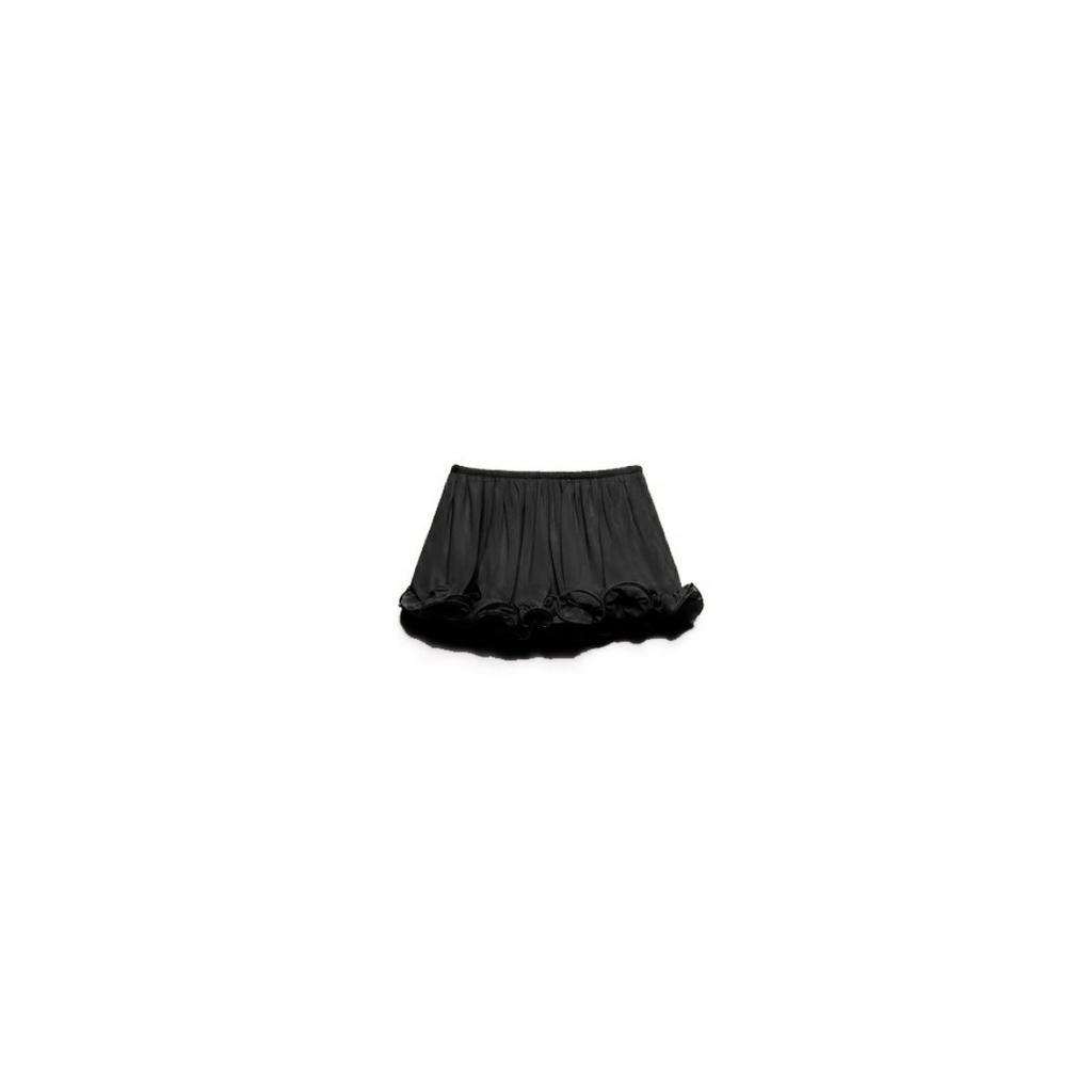 Women's Loose Fit Two-piece Skirt Suit Sleeveless Chiffon Top Belted Waist Ruffle Mini Skirt Co-ord Set