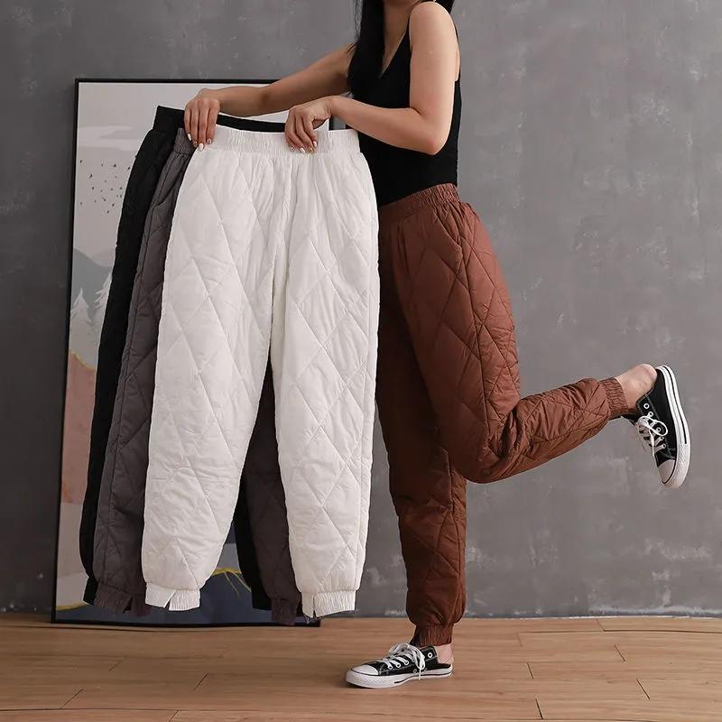 Padding Pants Buy Padded Down Pants Women Solid Colors Casual Trousers Warm Winter ...