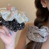 Luxurious Korean-Style Rhinestone Hair Tie with Imitation Silk Ribbon, Starry Headband, and Hair Bun Accessory