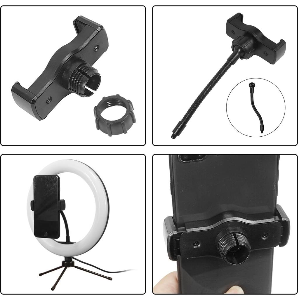 Koolehaoda Mobile Phone Holder Microphone Stand Tray 27 x 20.5cm Clamp Large Stage Live Streaming Concert Karaoke Compatible with Most Microphone
