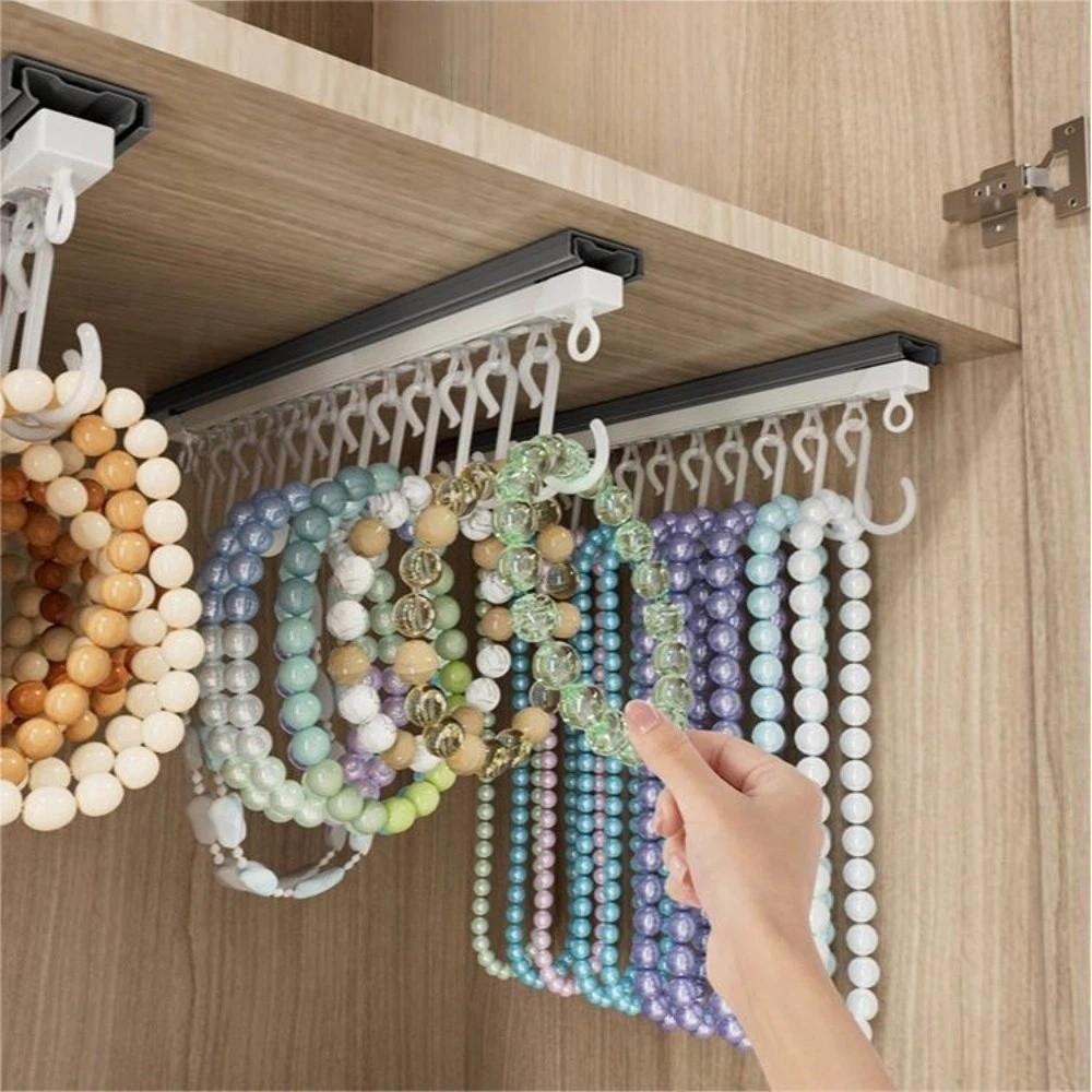Stainless Steel Wall-mounted Jewelry Display Plastic Bracelet Necklace Watch Key Storage Cabinet