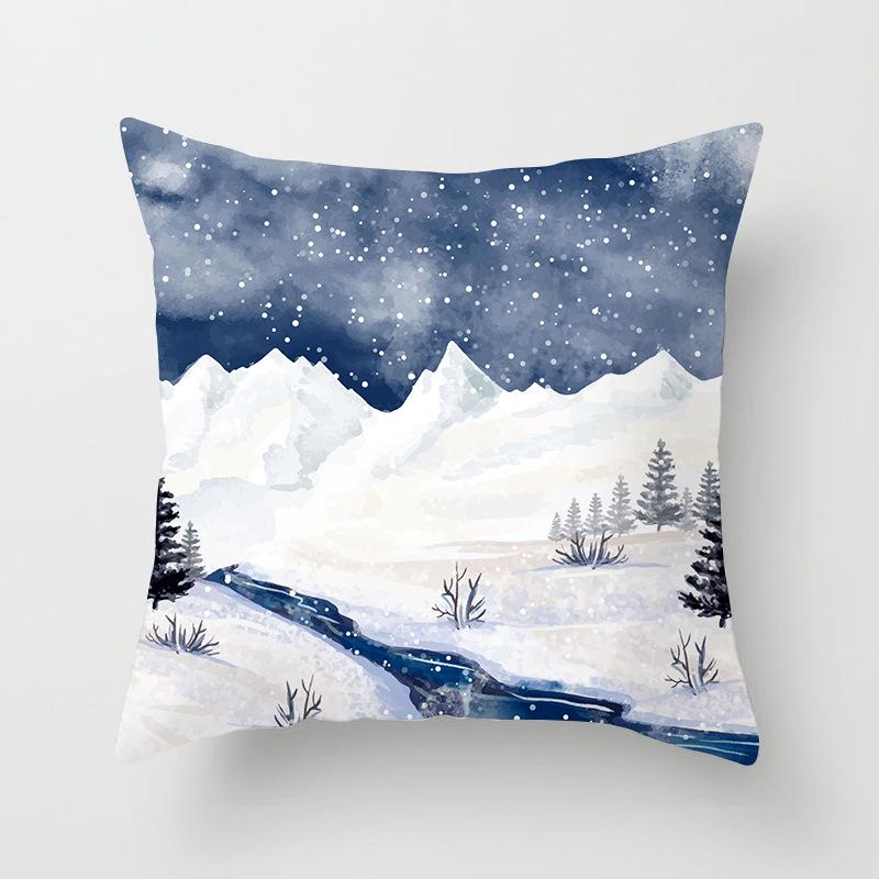Merry Christmas and Happy New Year Decorative Pillow Cover Sofa Car Office Seat Cushion  Bedroom Room Home Decoration