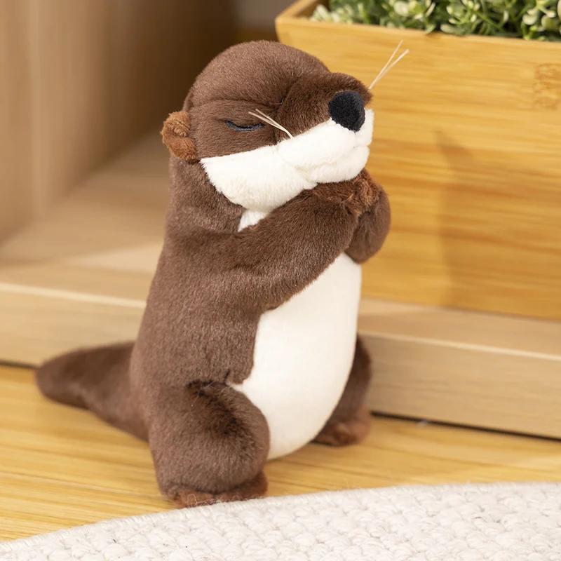 Süßes Lebensechtes Otter Plüschtier Simulation Stofftiere Bank Biber Weiche Puppe Kinderspielzeug Geburtstagsgeschenk für Jungen Mädchen