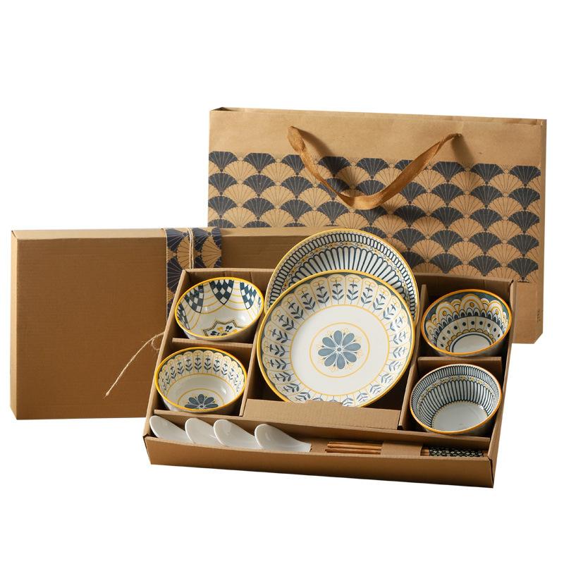 Nordic High-Value Underglaze Ceramic Bowl Set, Housewarming Gift Bowl, Business, Opening Event Gifts